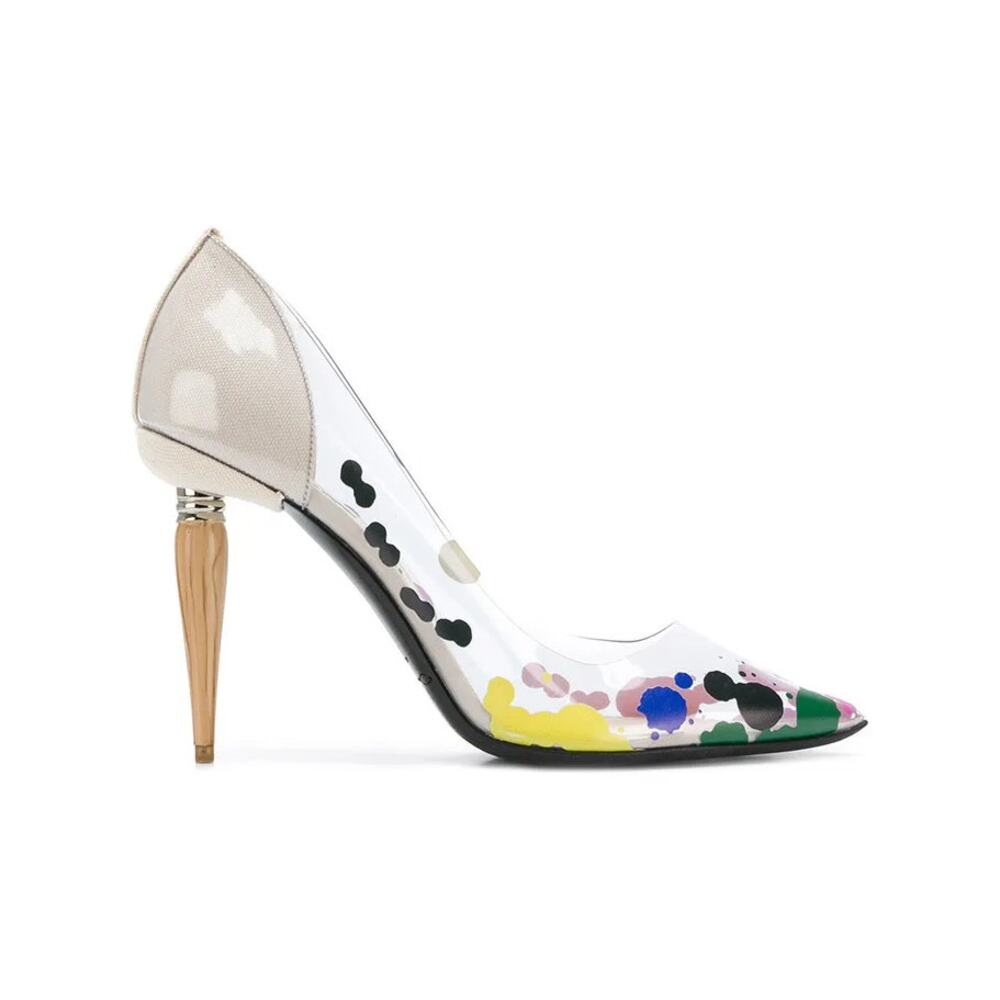 Oscar de la Renta LIMITED EDITION Paint Splatter PVC Mariacarla Pumps Sz. 41